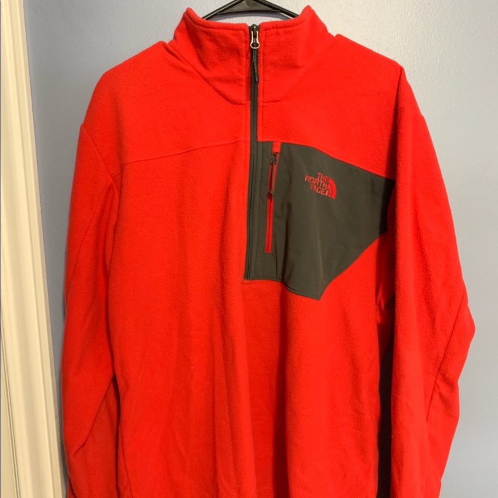 Men’s Red North Face Fleece Quarter Zip